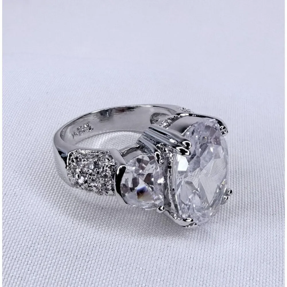 GORGEOUS Simulated Diamond Three-Stone Ring